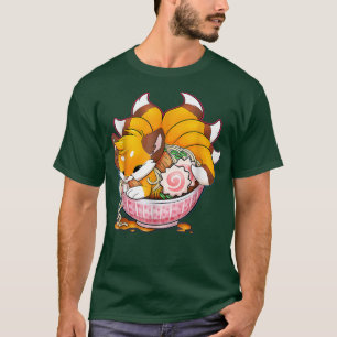 Camiseta Funny Fox Ramen Japonés Noodles Cute Kawaii Anime
