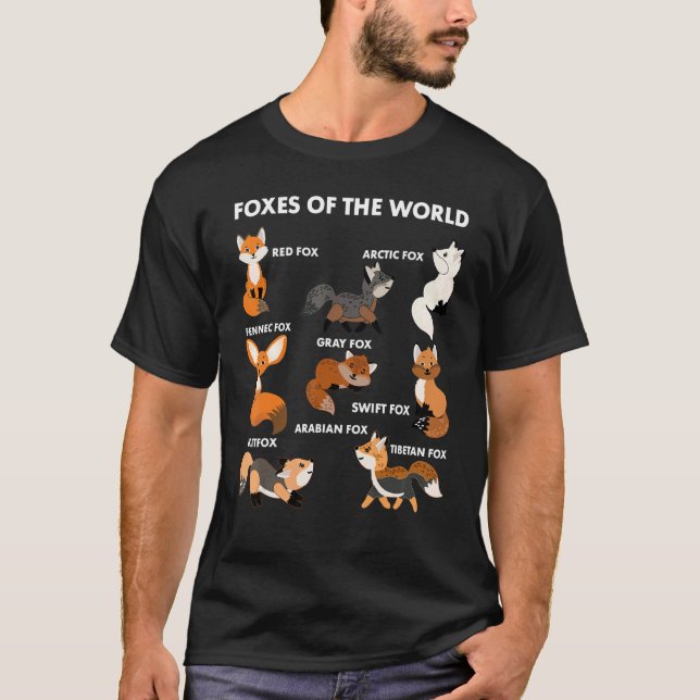 Camiseta Funny Foxes Of The World Shirt Foxes Lovers Gifts  (Anverso)