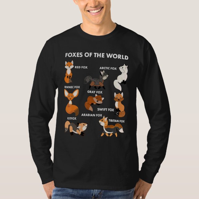 Camiseta Funny Foxes Of The World Shirt Foxes Lovers Gifts  (Anverso)