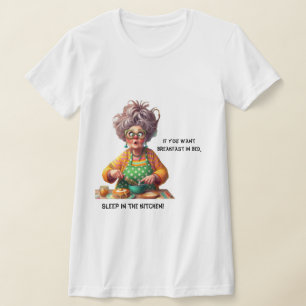 Camiseta Funny Frazzled Old Lady Pancake Making Personaliza