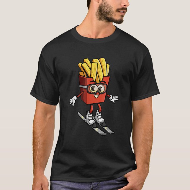 Camiseta Funny French Fry Ski Potato Fries Skiing Instructo (Anverso)