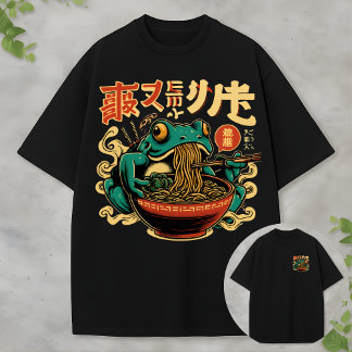 Camiseta Funny Frog Eating Ramen Tee Vintage Asian Food Art