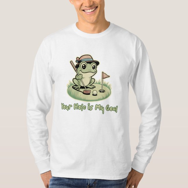 Camiseta Funny Frog Golf  - Your Hole is My Goal (Anverso)