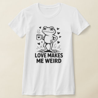 Camiseta Funny Frog "Love Makes Me Weird" T-Shirt