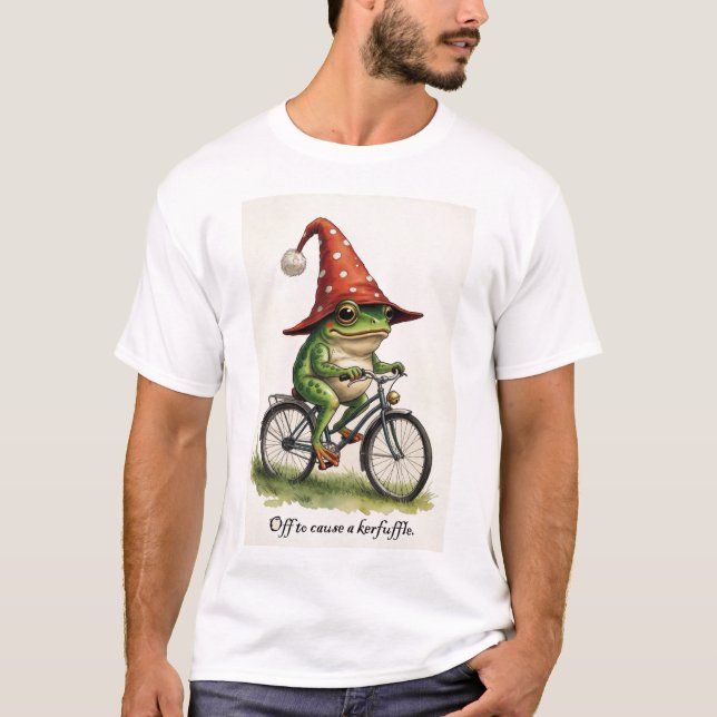 Camiseta Funny Frog T-Shirt: Off to Cause a Kerfuffle  (Anverso)
