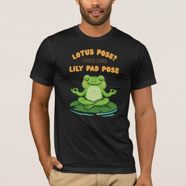 Camiseta Funny Frog Yoga Personalizado Lotus Lily Pad Pose  (Anverso)
