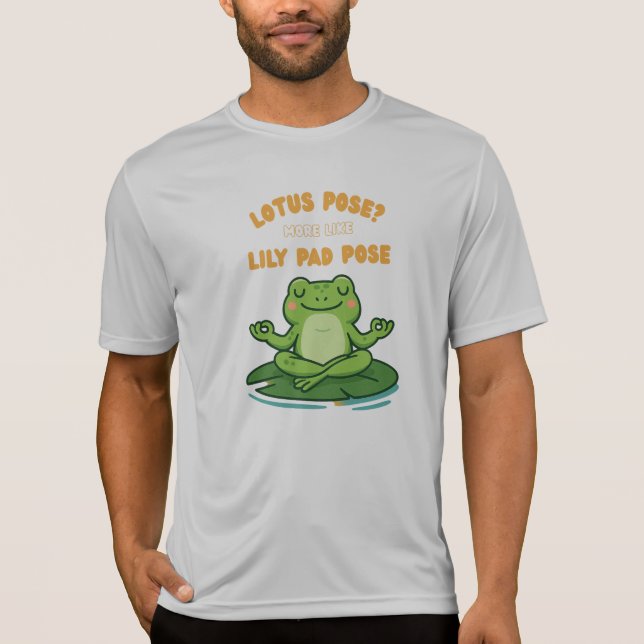 Camiseta Funny Frog Yoga Personalizado Lotus Lily Pad Pose  (Anverso)
