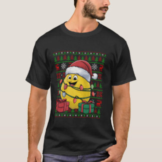 Camiseta Funny Fruto de Limón Xmas alumbrado Ugly Santa Hat