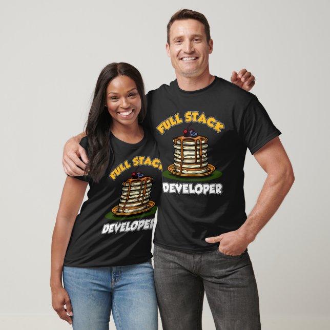 Camiseta Funny Full Stack Developer Pancake Coders (Unisexo)