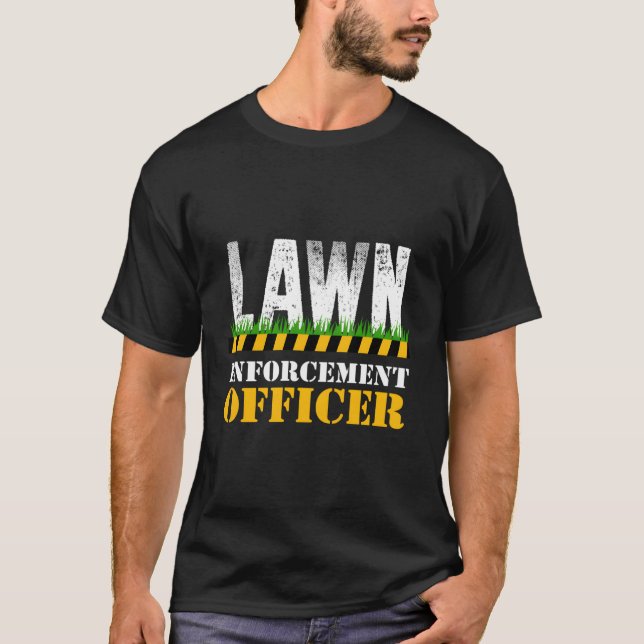 Camiseta Funny Funcionario De Cumplimiento De La Ley Mowing (Anverso)