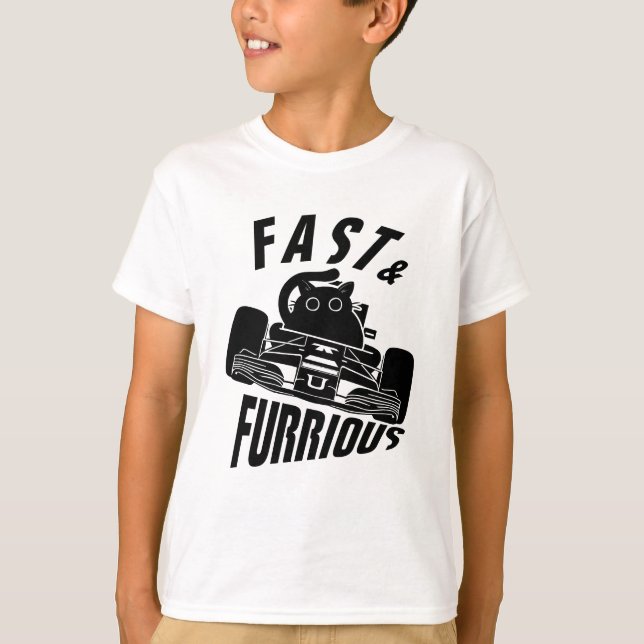 Camiseta Funny FURRurious car drive cat (Anverso)