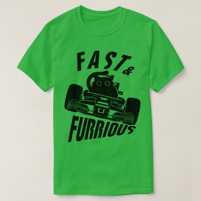Camiseta Funny FURRurious drive cat (Diseño del anverso)