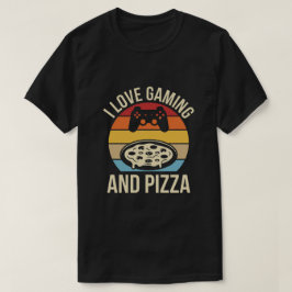 Camiseta Funny Gamer Pizza Gaming Video Game Enthusiast Boy