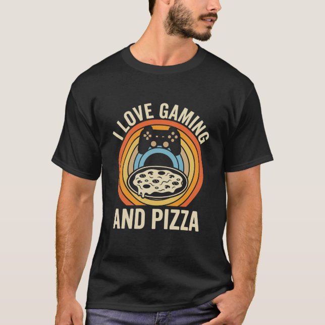 Camiseta Funny Gamer Pizza Gaming Video Game Enthusiast Boy (Anverso)