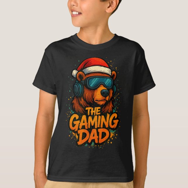Camiseta Funny Gaming Dad Christmas Outfit Gamer Gift  (Anverso)