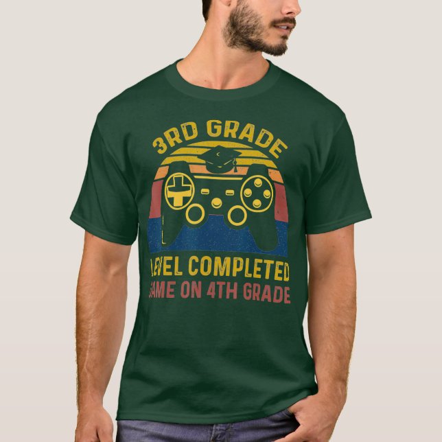 Camiseta Funny Gaming Level Completed 3rd Grade Graduate (Anverso)