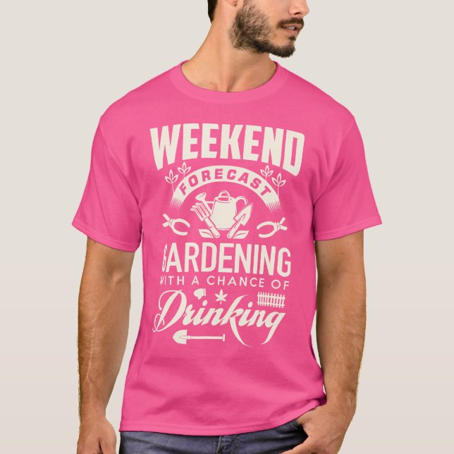 Camiseta Funny Gardening T Shirt - Weekend With A Chance Of (Anverso)