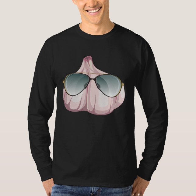 Camiseta Funny Garlic With Shades Outfit Love Spices (Anverso)