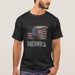 Camiseta Funny gato azul ruso Meowica Retro Estados Unidos