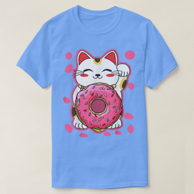 Camiseta Funny Gato Kawaii Donut Mujeres Anime Japonesas Ch (Diseño del anverso)