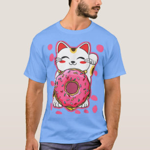 Camiseta Funny Gato Kawaii Donut Mujeres Anime Japonesas Ch