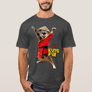Camiseta Funny gato kung fu para fanático de las artes mar