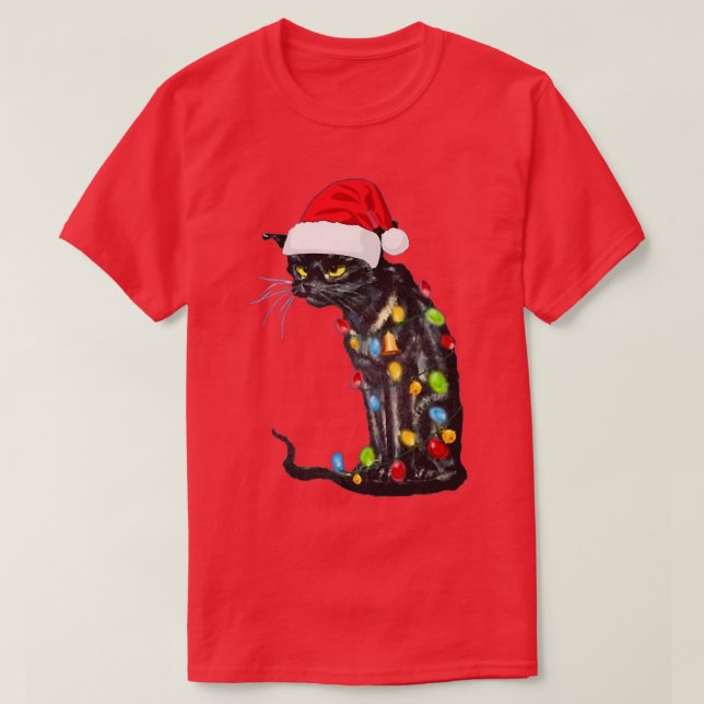 Camiseta Funny Gato Negro Navidades Funny Navidades Gato Li (Diseño del anverso)