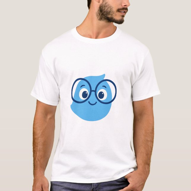 Camiseta Funny Geeky Smiley Face T-Shirt for Men – Cute Blu (Anverso)