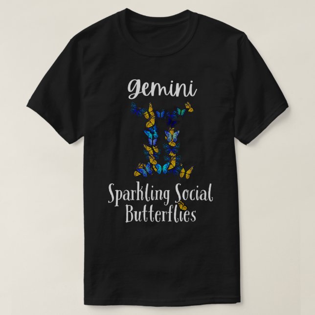 Camiseta Funny Gemini Zodiac Rótulo Gemini Sparkling Social (Diseño del anverso)