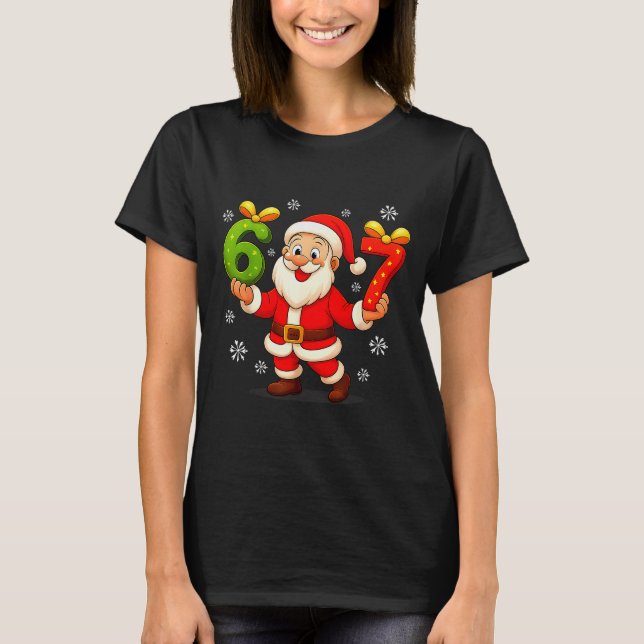 Camiseta Funny Gen Alpha Slang 6 7 Christmas Santa Six Seve (Anverso)