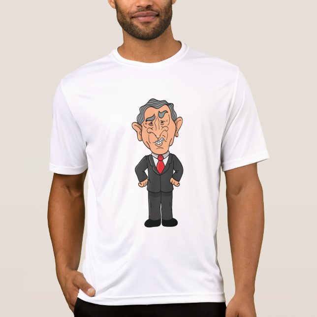 Camiseta Funny George W Bush Political Caricature (Anverso)