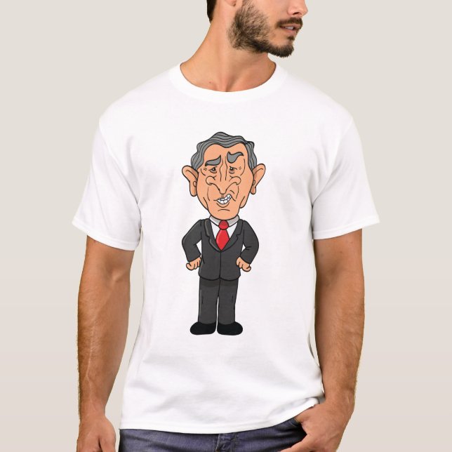 Camiseta Funny George W Bush Political Caricature (Anverso)