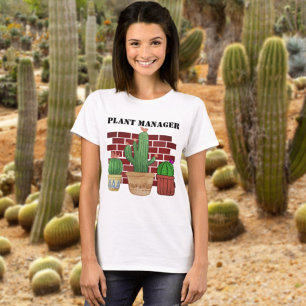 Camiseta Funny Gerente de Planta de Arte de Cactus