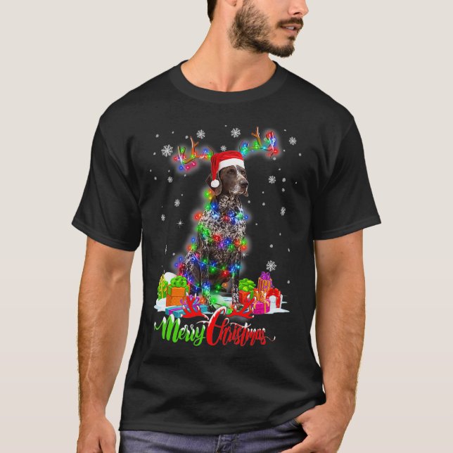 Camiseta Funny German Shorthaired Pointer Dog Merry Christm (Anverso)