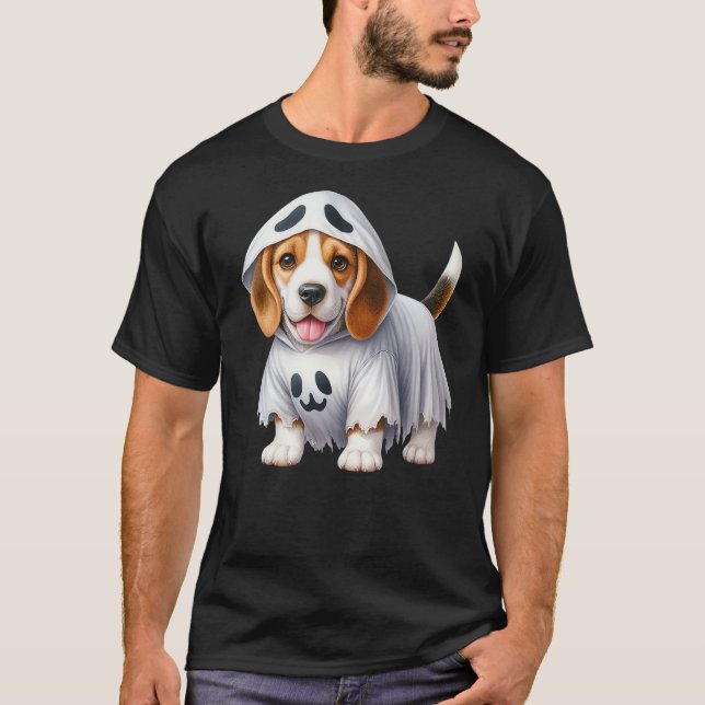 Camiseta Funny Ghost Beagle Dog Lover Halloween Costume (Anverso)