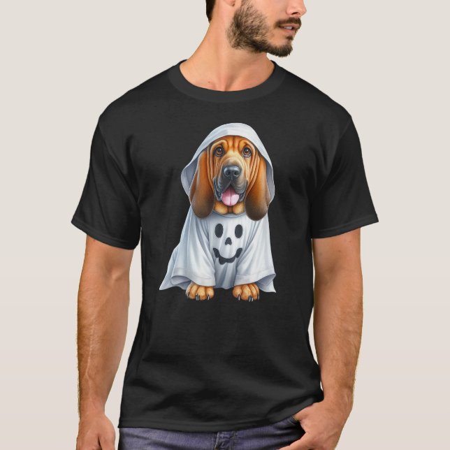 Camiseta Funny Ghost Bloodhound Dog Lover Halloween Costume (Anverso)
