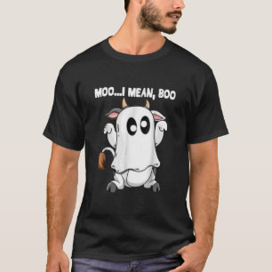 Camiseta Funny Ghost Cow Moo I Mean Boo Pumpkin Moon