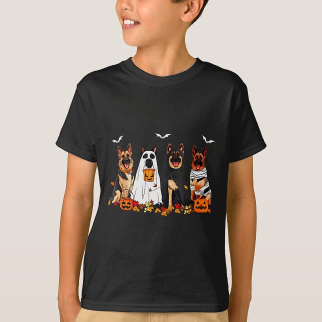 Camiseta Funny Ghost German Shepherd Halloween Dog Mom Dog  (Anverso)