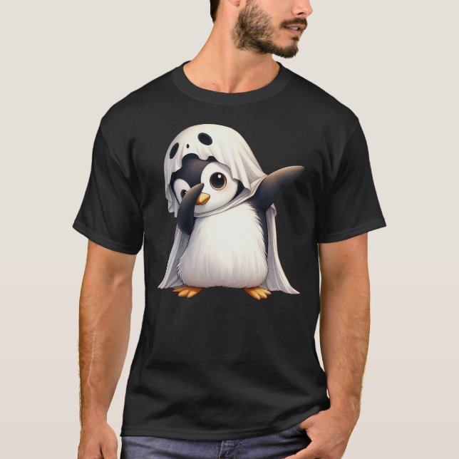 Camiseta Funny Ghost Penguin Halloween Animals Penguin Love (Anverso)