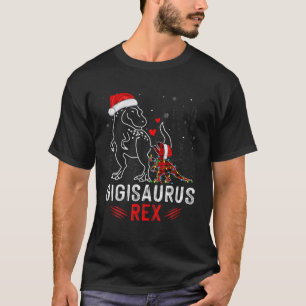 Camiseta Funny Gigisaurus Rex Dinosaur Red Plaid Navidades