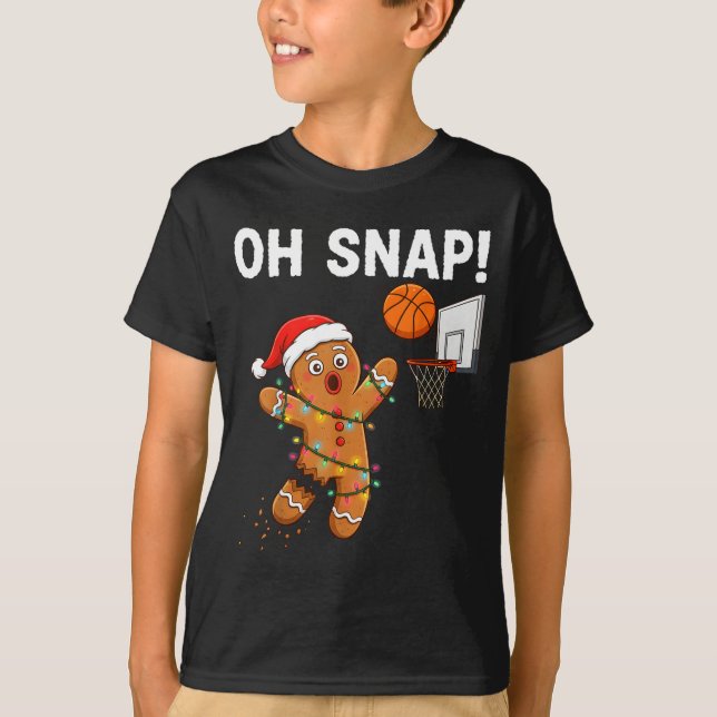 Camiseta Funny Gingerbread Basketball Christmas Santa Cooki (Anverso)