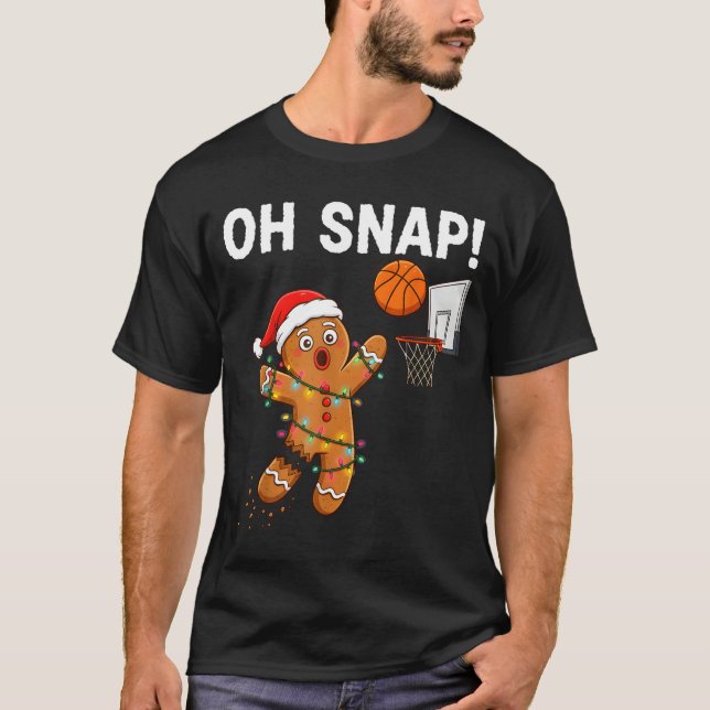 Camiseta Funny Gingerbread Basketball Christmas Santa Cooki (Anverso)