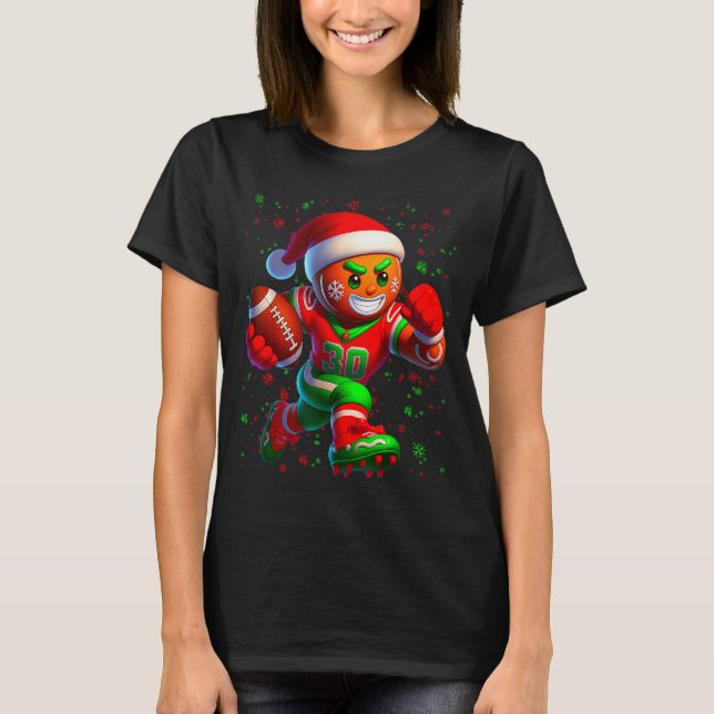Camiseta Funny Gingerbread Football Snowflake Christmas Xma (Anverso)