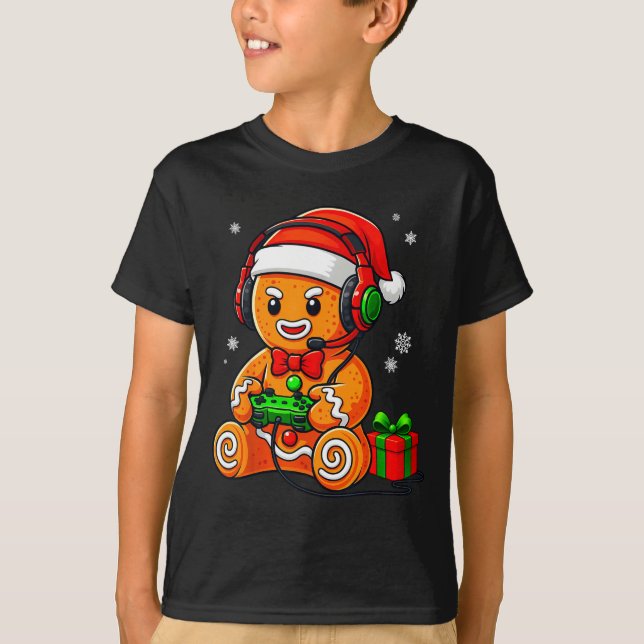 Camiseta Funny Gingerbread Gaming Pjs Pajamas Christmas Xma (Anverso)