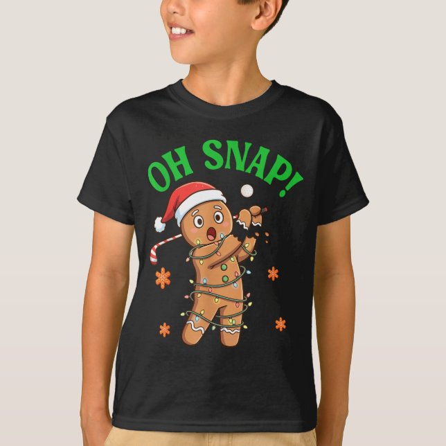 Camiseta Funny Gingerbread Golf Christmas Cookie Oh Snap Sa (Anverso)
