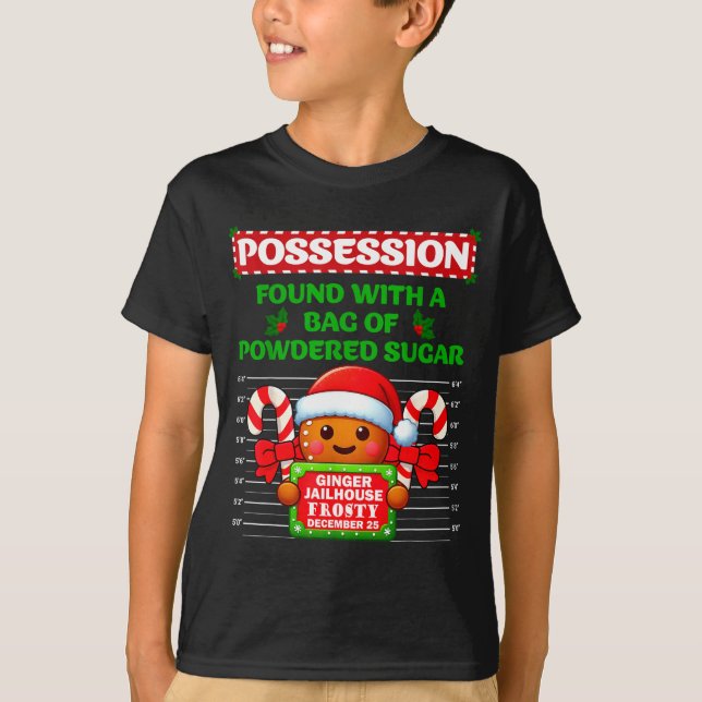 Camiseta Funny Gingerbread Inmate Christmas Matching Family (Anverso)