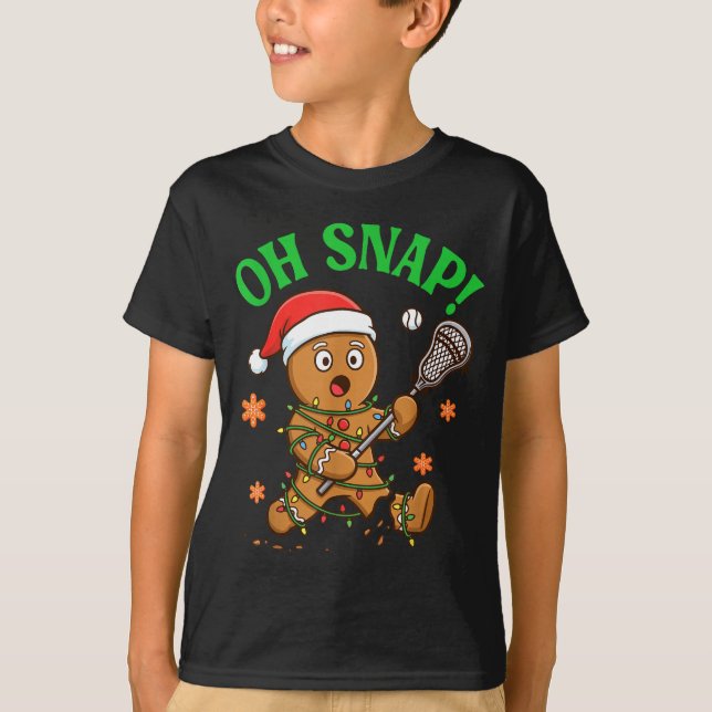 Camiseta Funny Gingerbread Lacrosse Christmas Cookie Oh Sna (Anverso)