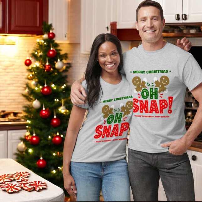 Camiseta Funny Gingerbread Man Cookie Navidades (Unisex gingerbread man cookie tee with template text)