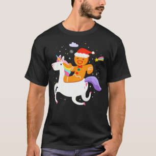 Camiseta Funny Gingerbread Man Unicorn Design For Christmas