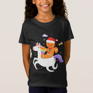 Camiseta Funny Gingerbread Man Unicornio Diseño Para Navida